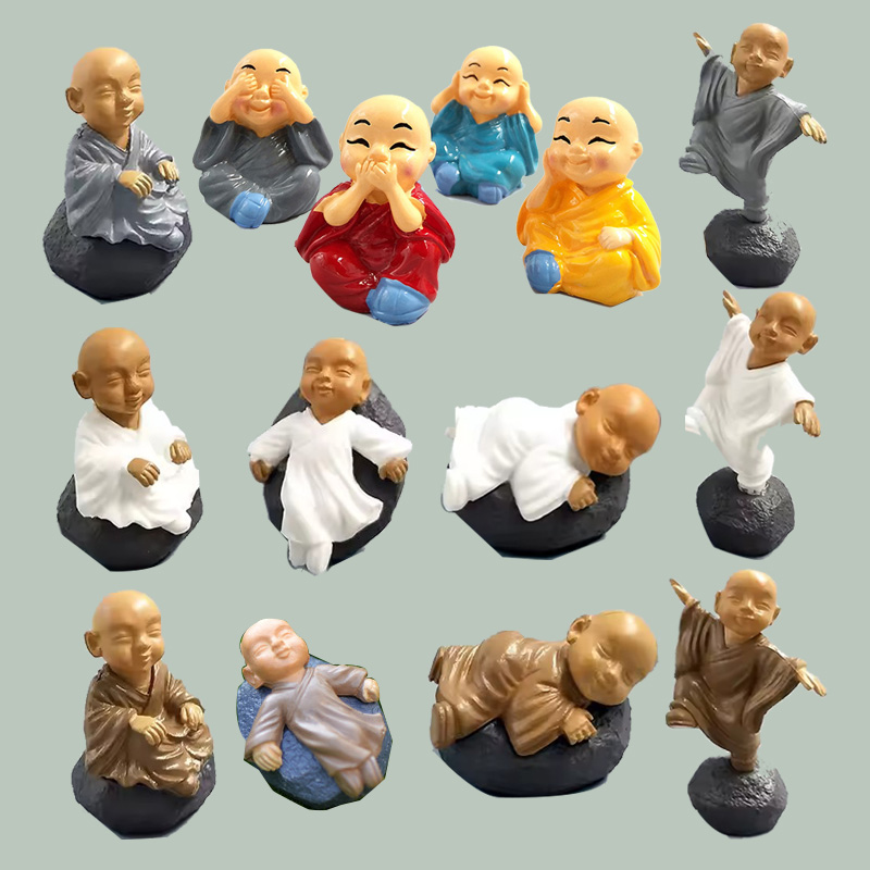4pcs Chinese Kongfu Monk Minia - Japan Bonsai Garden recension och pris