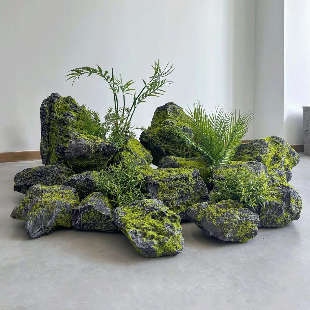Artificial Moss Rocks for Land - Bonsai Garden Backyard recension och pris