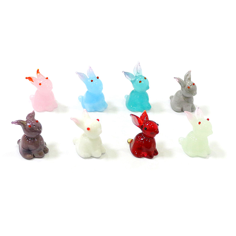 2pcs Mini Glass Bunny Figurine - Japan Bonsai Garden recension och pris