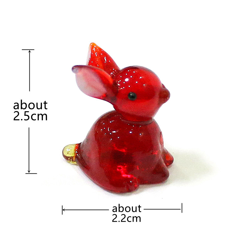 2pcs Mini Glass Bunny Figurine - Japan Bonsai Garden recension och pris