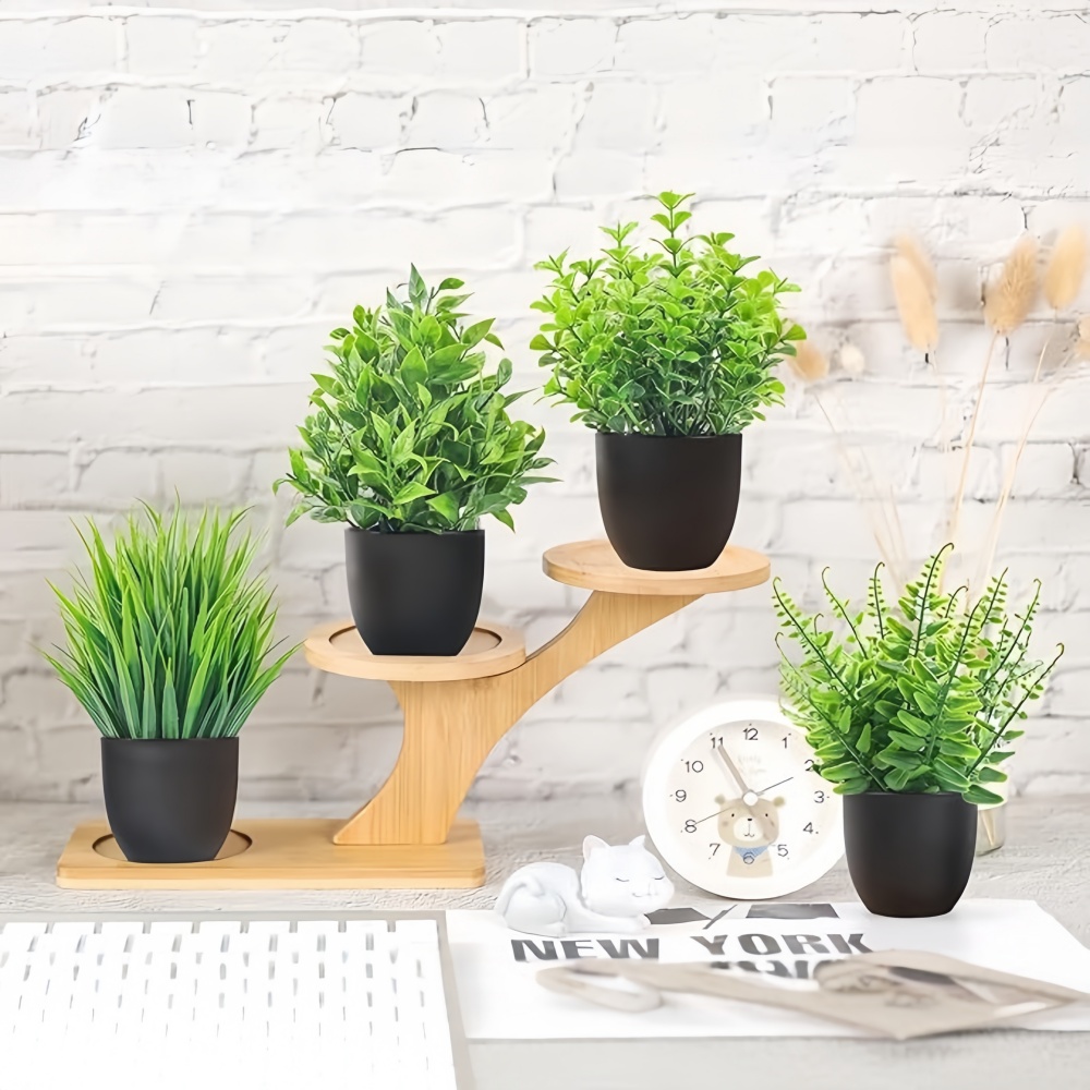 4pcs/set Mini Artificial Plant - Bonsai Garden Home recension och pris