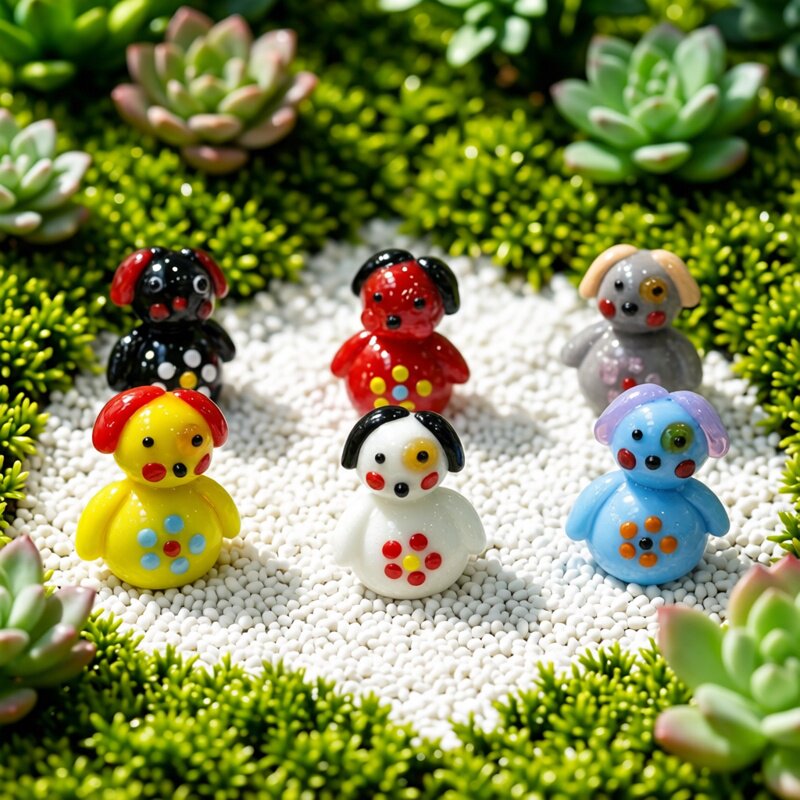 Cute Handmade Mini Glass Dog F - Japan Bonsai Garden recension och pris