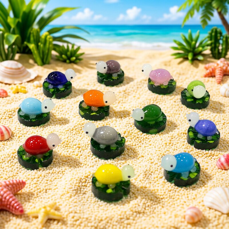 2pcs Colorful Mini Turtle Stat - Japan Bonsai Garden recension och pris