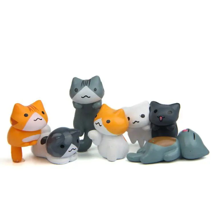 6Pcs/Set Cartoon Lucky pvc Cat - Japan Bonsai Garden recension och pris