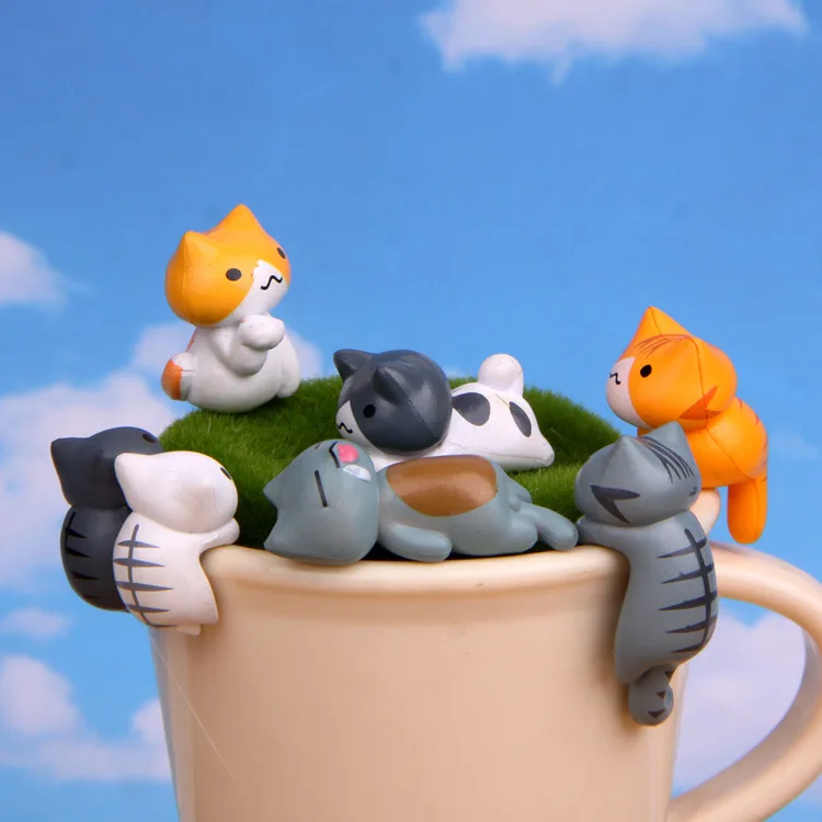 6Pcs/Set Cartoon Lucky pvc Cat - Japan Bonsai Garden recension och pris