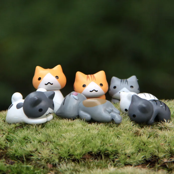 6Pcs/Set Cartoon Lucky pvc Cat - Japan Bonsai Garden recension och pris